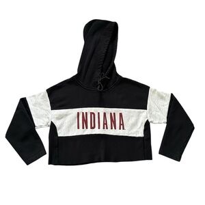 IU- Indiana University Champion Reverse Weave Cropped Hoodie Sweatshirt